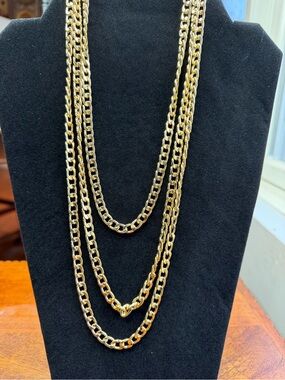 18K Gold Filled 6mm Curb Link Chain Necklace Lobster Clasp Men Women 18”